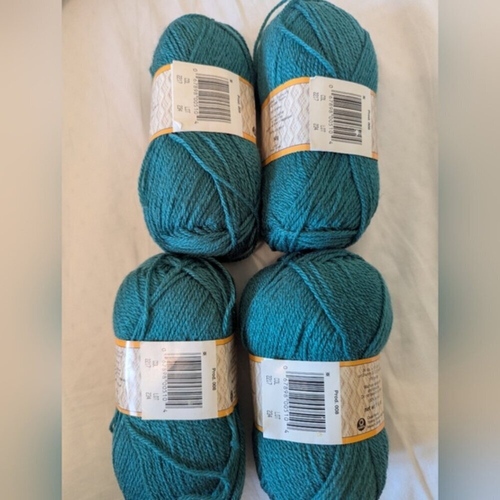 Patons Astra Vintage Yarn lot 4x 50g (1 3/4 oz) Skiens Teal Green/Blue - Picture 5 of 7